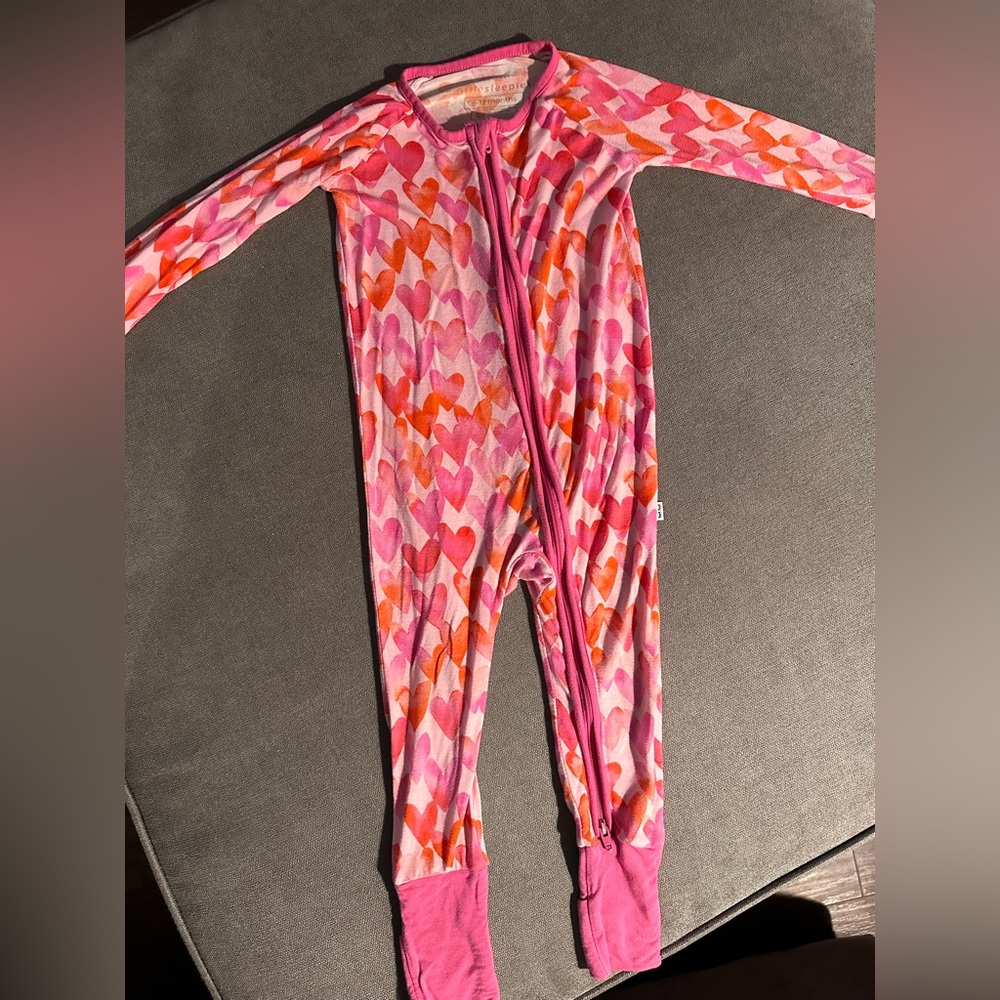 Little Sleepies Pink Hearts Zippy